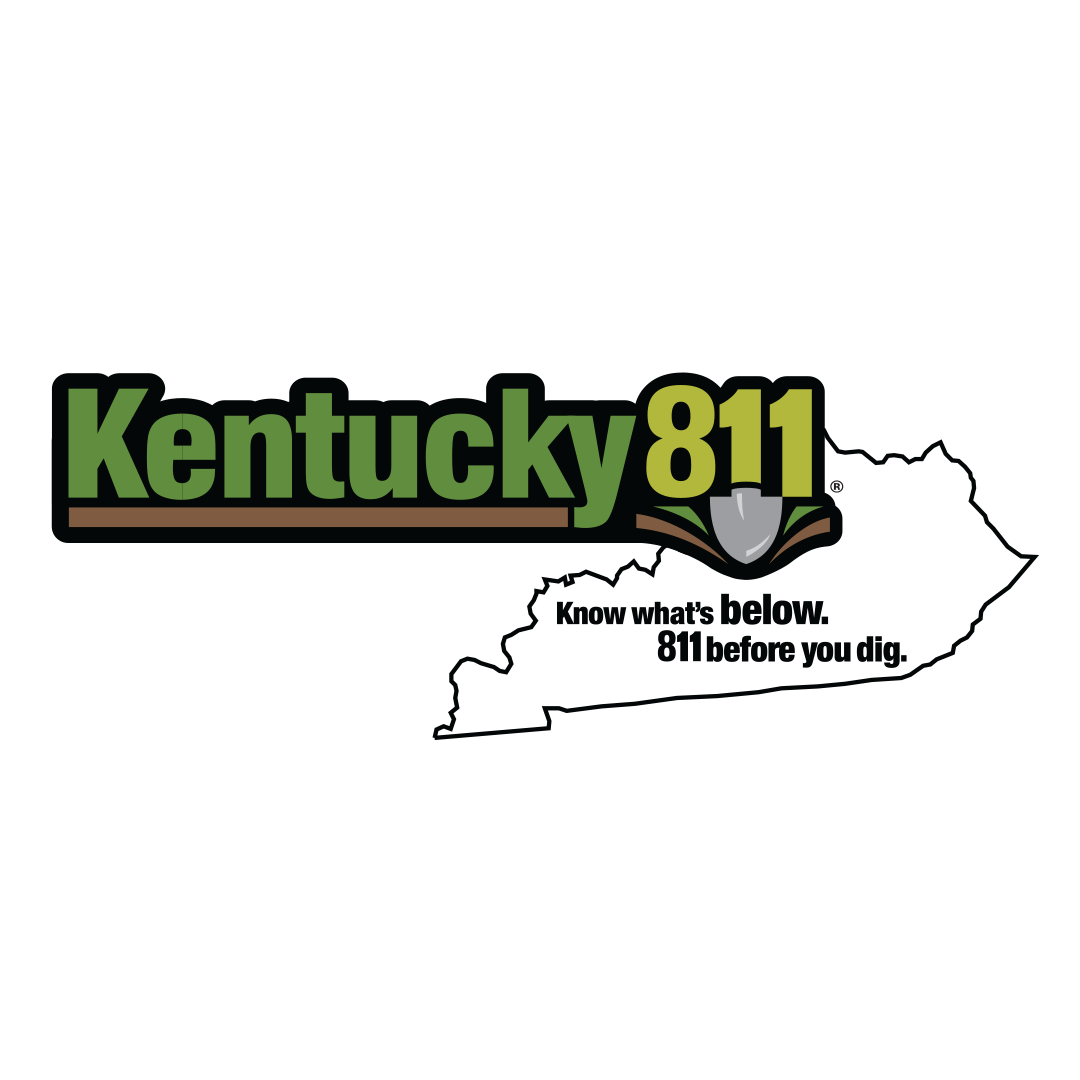 KY 811 logo with outline of the state of Kentucky